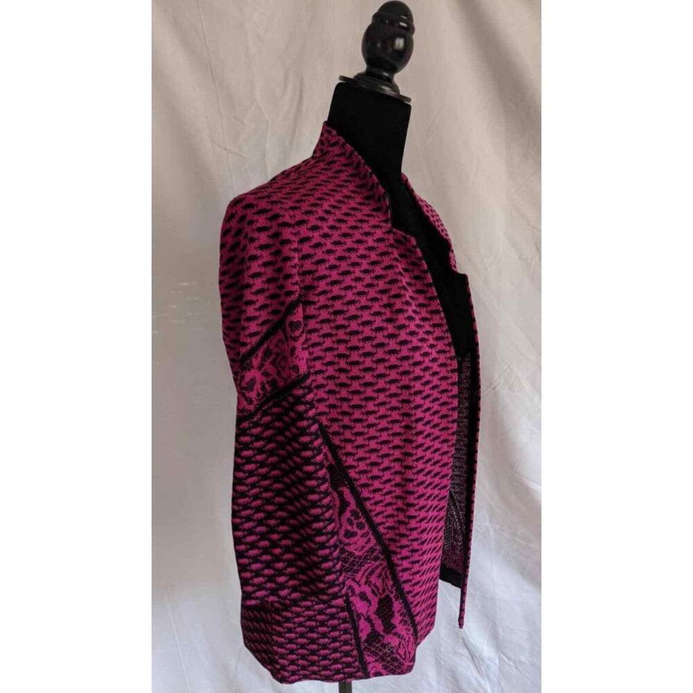 EUC MING WANG PINK BLACK jacket knit Small